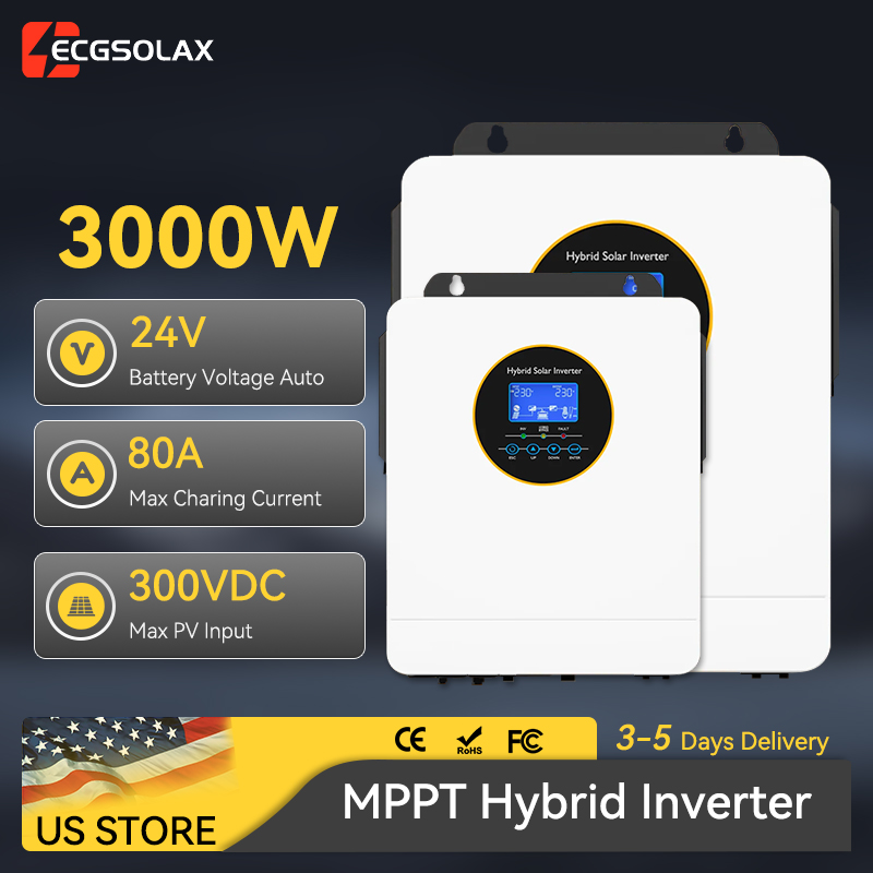 ECGSOLAX 3000W Off Grid Hybrid - Inverter Pure Sine Wave 60Hz 120V 3000W ulasan dan harga