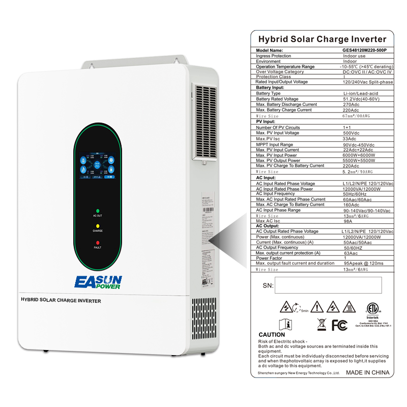 EASUN POWER 120V/110V 12KW hyb - Grid Tie Inverter Limiter 2000W ulasan dan harga
