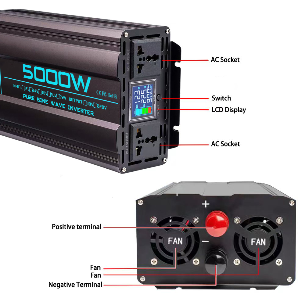 Pure Sine Wave Inverter DC 12V - Pure Sine Wave Inverter 5000W 48V 220V ulasan dan harga